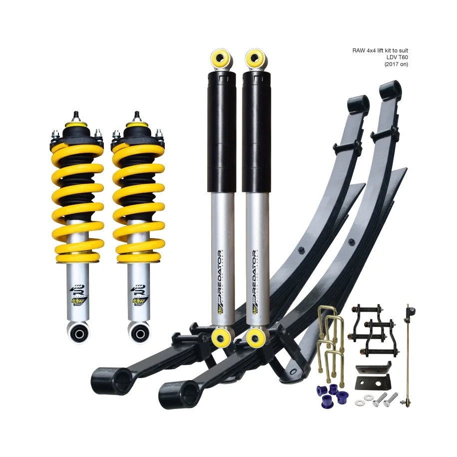 LDV T60 (2017 ON) - RAW PREDATOR LIFT KIT - PREASSEMBLED STRUTS