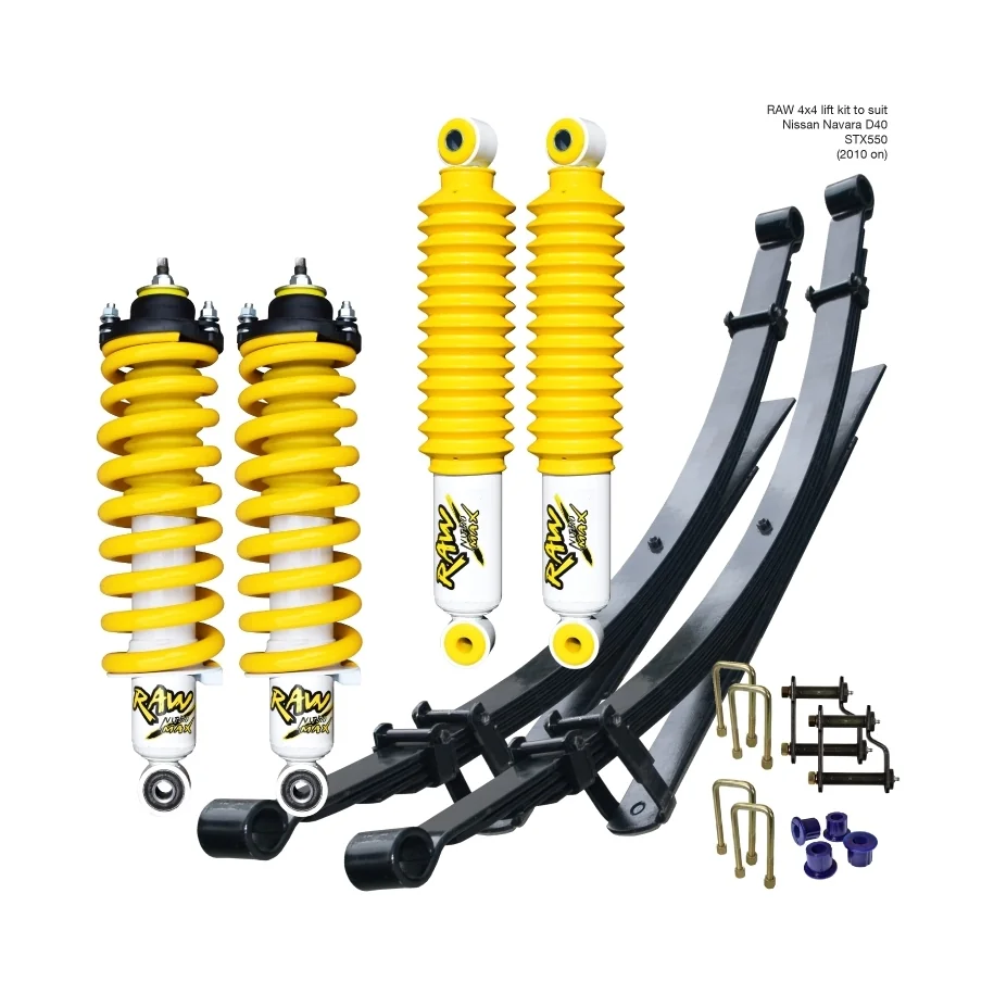 NISSAN NAVARA D40 STX550 (2010 ON) - RAW NITRO MAX LIFT KIT - PREASSEMBLED STRUTS