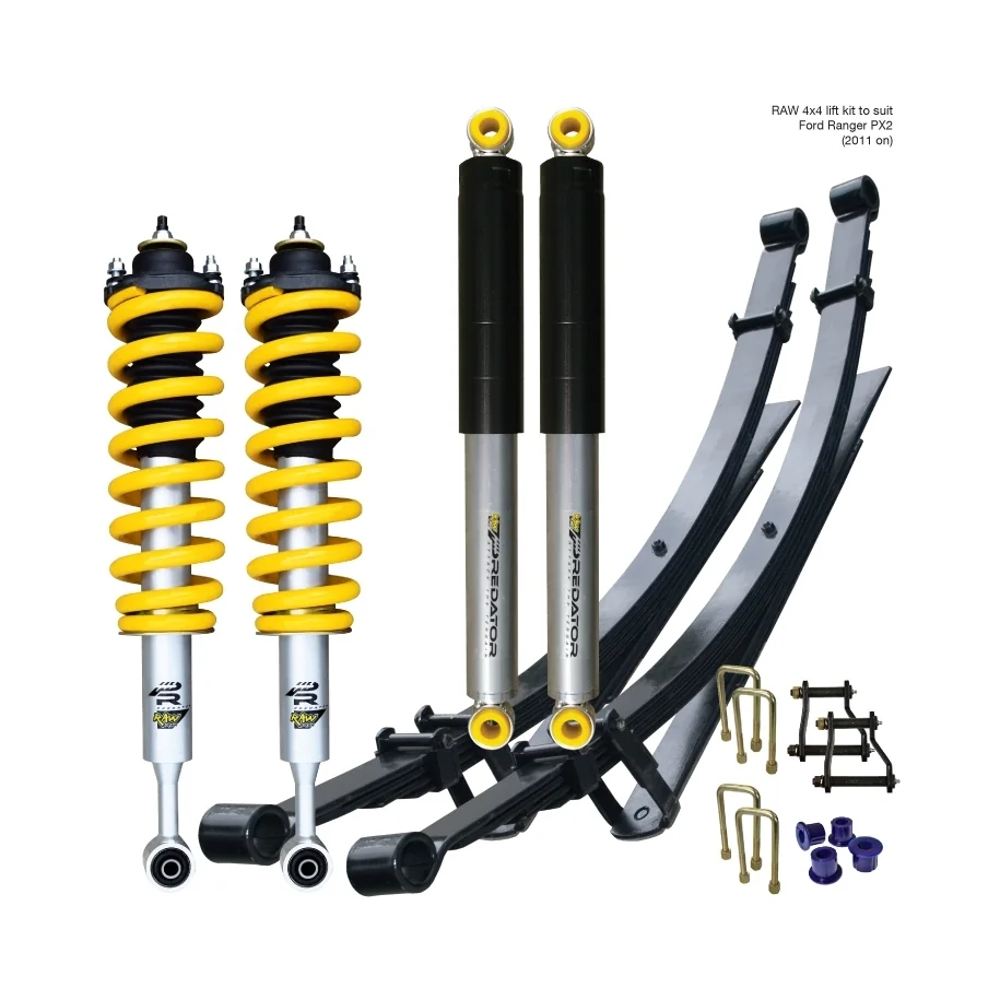 FORD RANGER PX1 & PX2 (08/2011 TO MID 06/2018) - RAW PREDATOR LIFT KIT - PREASSEMBLED STRUTS