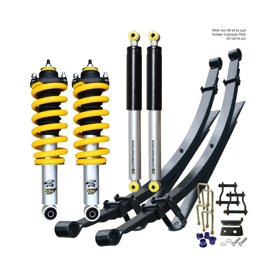 HOLDEN COLORADO RG III (07/2016 ON) - RAW PREDATOR LIFT KIT - PREASSEMBLED STRUTS