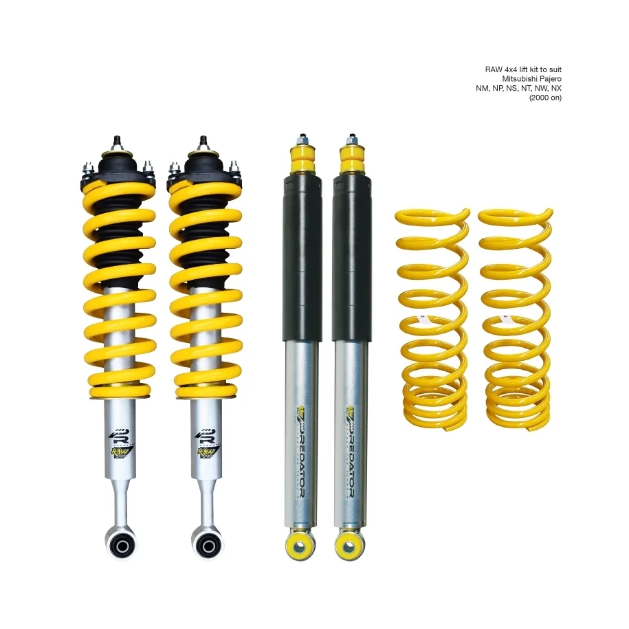 MITSUBUSHI PAJERO NM,NP,NS,NT,NW,NX (2000 ON) - RAW PREDATOR LIFT KIT - PREASSEMBLED STRUTS