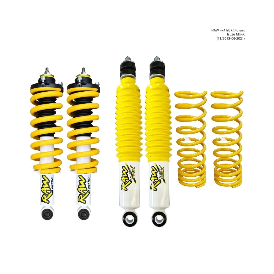 ISUZU MU-X UCS85 (11/2013 - 6/2021) - RAW NITRO FRONT - RAW NITRO MAX REAR LIFT KIT - PREASSEMBLED STRUTS