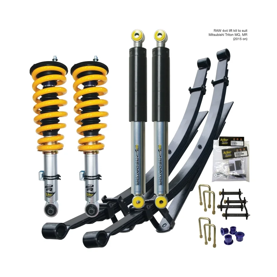 MITSUBISHI TRITON MQ,MR (2015 ON) - RAW PREDATOR LIFT KIT - PREASSEMBLED STRUTS