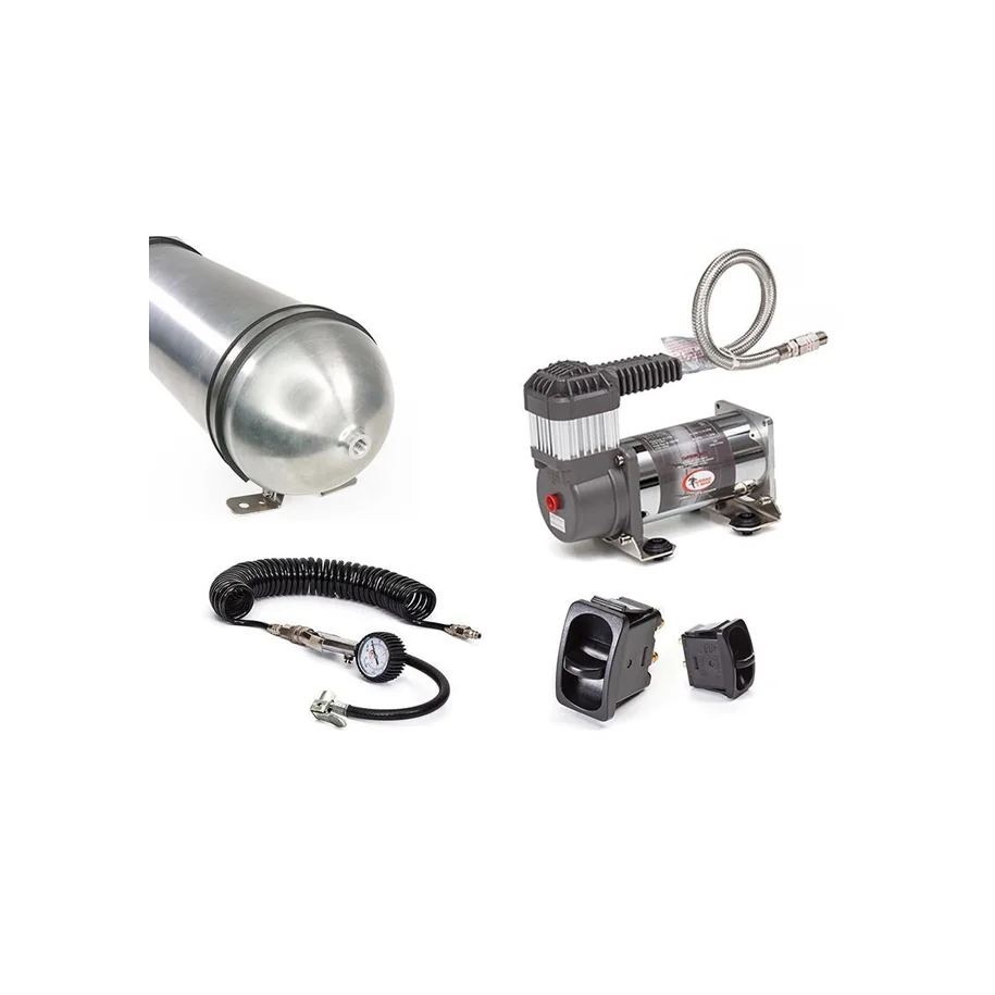 Airbag Man Dual Paddle Air Control Kit with Tyre Inflation using 3 Gallon Air Tank and Heavy Duty Compressor (Kit) - AC3013