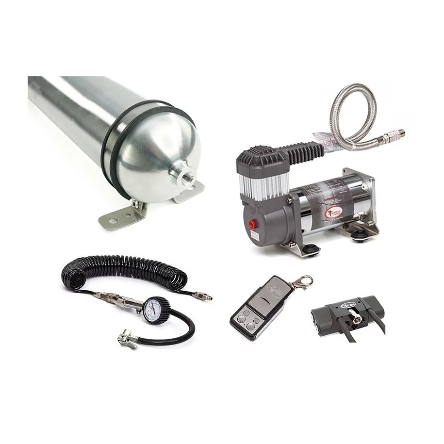 Airbag Man Dual Wireless Air Control Kit with Tyre Inflation using 1 Gallon Air Tank and Heavy Duty Compressor (Kit) - AC3011W Airbag Man Dual Wireless Air Control Kit with Tyre Inflation using 1 Gallon Air Tank and Heavy Duty Compressor (Kit) - AC3011W